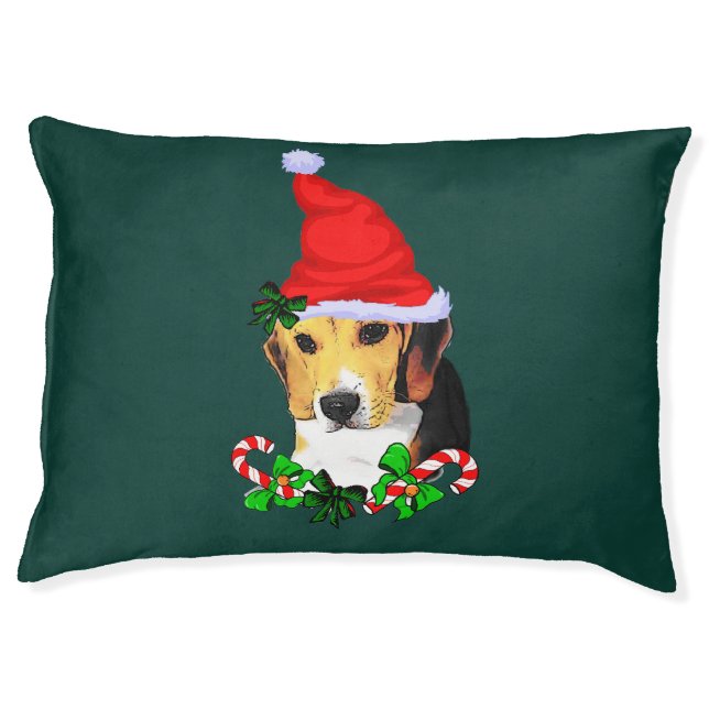 Beagle Christmas Pet Bed (Front)