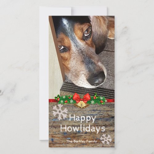 Beagle Christmas Photo Happy Howlidays Holiday Card