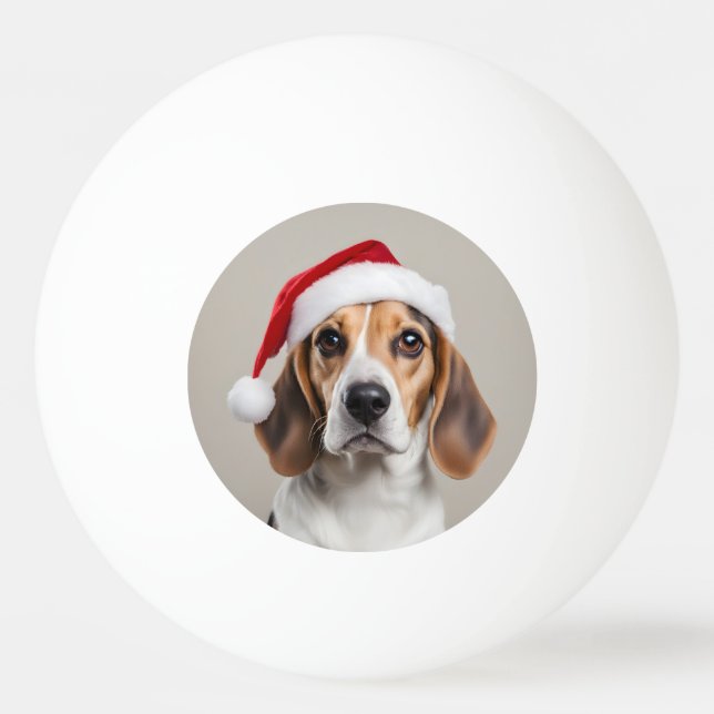 Beagle Christmas Ping Pong Ball (Front)