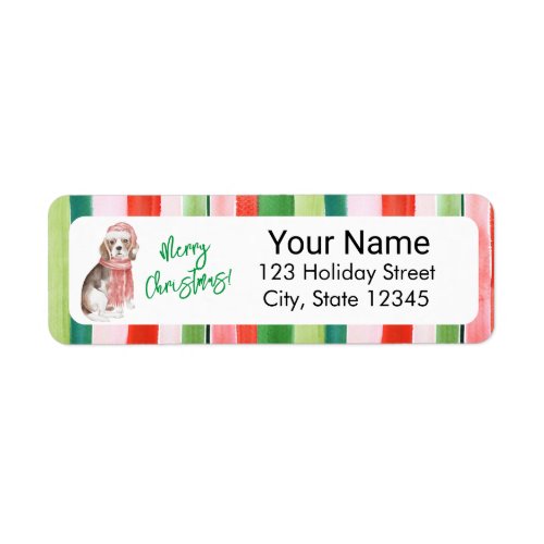 Beagle Christmas Return Address Label