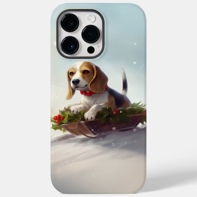 Beagle Christmas snow winter  Case-Mate iPhone Case (Back)