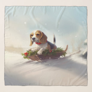 Beagle Christmas snow winter  Scarf