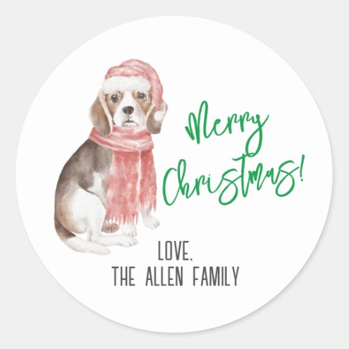 Beagle Christmas Sticker