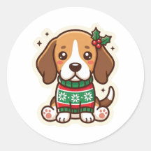 Beagle Christmas Sweater Sticker