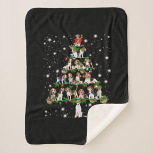 Beagle Christmas Tree Covered By Flashlight Sherpa Blanket