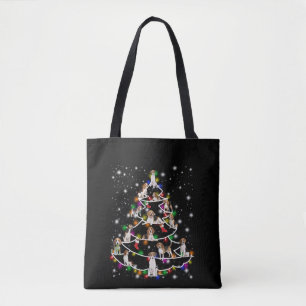 Beagle Christmas Tree Covered By Flashlight Tote Bag