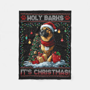 Beagle Christmas Tree Lights Decorations Dog Lover Fleece Blanket