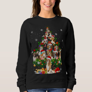 Beagle Christmas Tree Lights Funny Dog Xmas Gift Sweatshirt