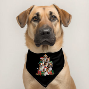 Beagle Christmas Tree With Santa Hat Dog Mom Dogs Pet Bandana Collar