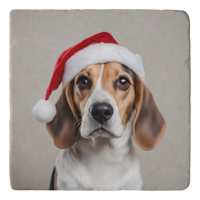 Beagle Christmas Trivet (Front)