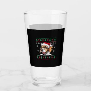 Beagle Christmas Uglyer Dog Xmas Oversized T-Shirt Glass