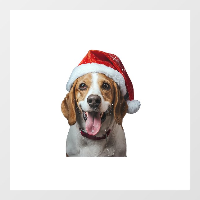 Beagle Christmas  Wall Decal (Front)
