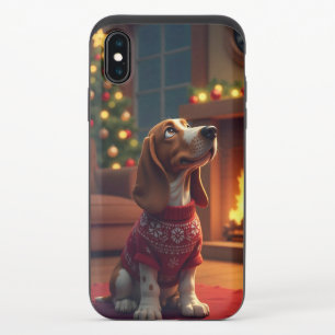 Beagle Christmas Winter Puppy Holiday iPhone X Slider Case