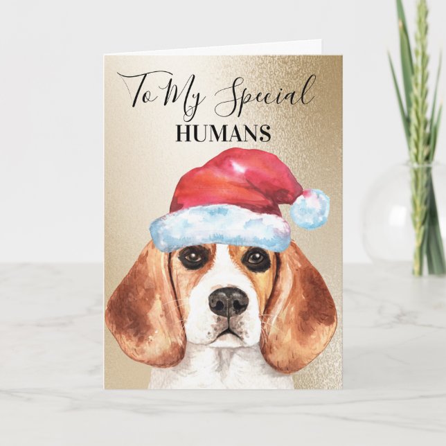 Beagle Christmas wish to humans cute Card (Front)