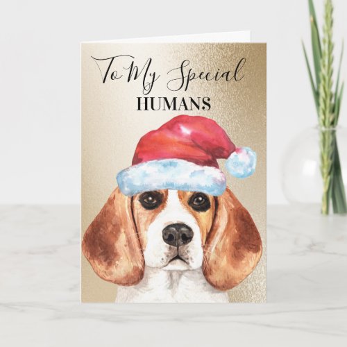 Beagle Christmas wish to humans cute Card
