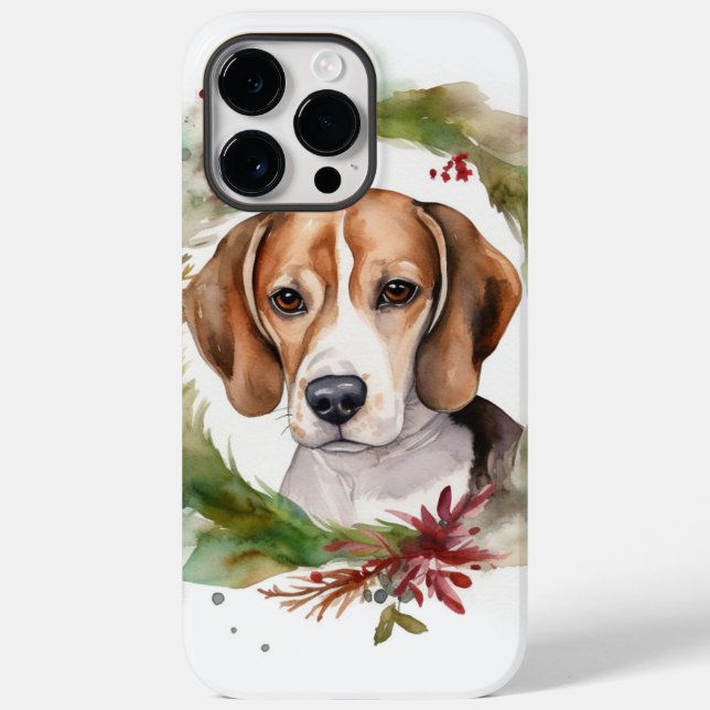 Beagle Christmas Wreath Festive Pup  Case-Mate iPhone Case (Back)