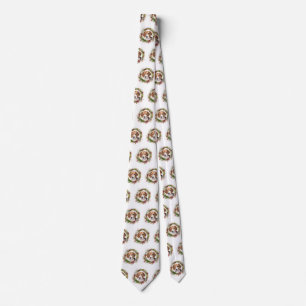 Beagle Christmas Wreath Festive Pup  Neck Tie