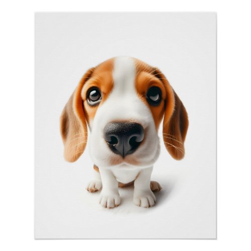 Beagle close_up shot poster