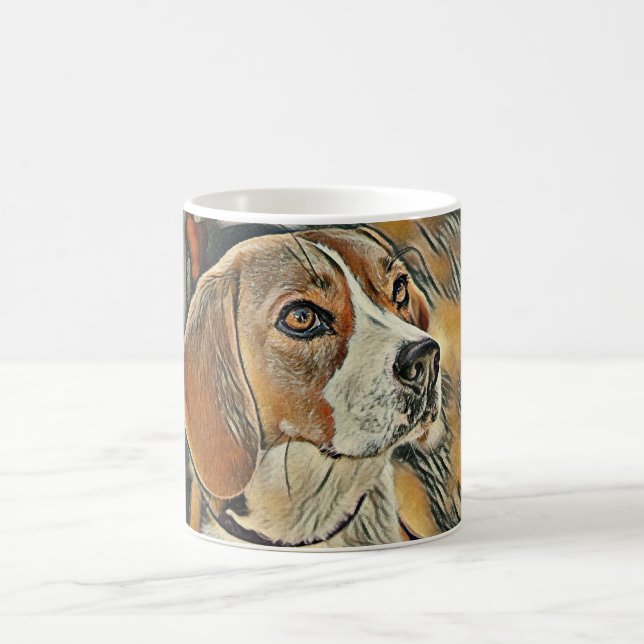 Beagle, Color Sketch. Coffee Mug (Center)