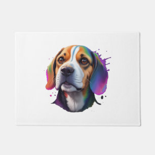 beagle colorful   doormat