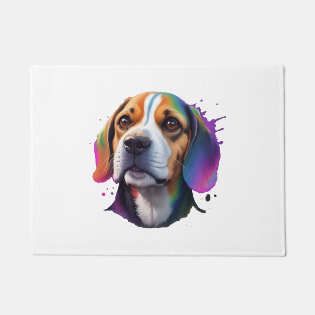 beagle colorful   doormat (Front)
