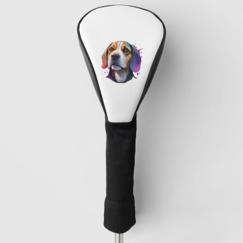 beagle colorful   golf head cover