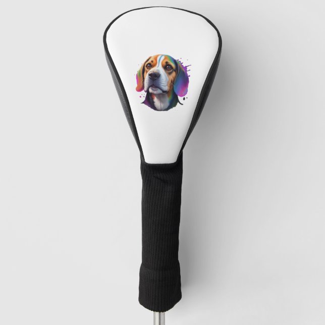 beagle colorful   golf head cover (Front)