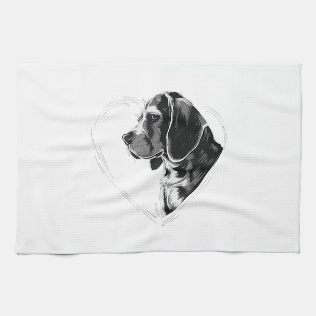 Beagle Copy Copy Kitchen Towel (Horizontal)