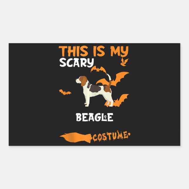 Beagle Costume Halloween Lazy Scary Dog Tank Top Rectangular Sticker (Front)