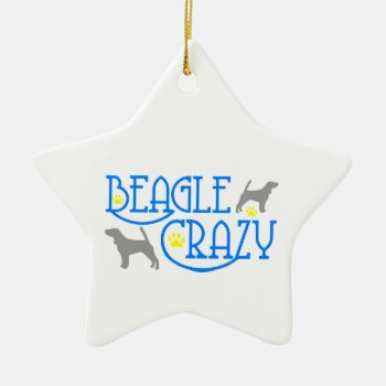 Beagle Crazy Ceramic Ornament by mitmoo3 at Zazzle