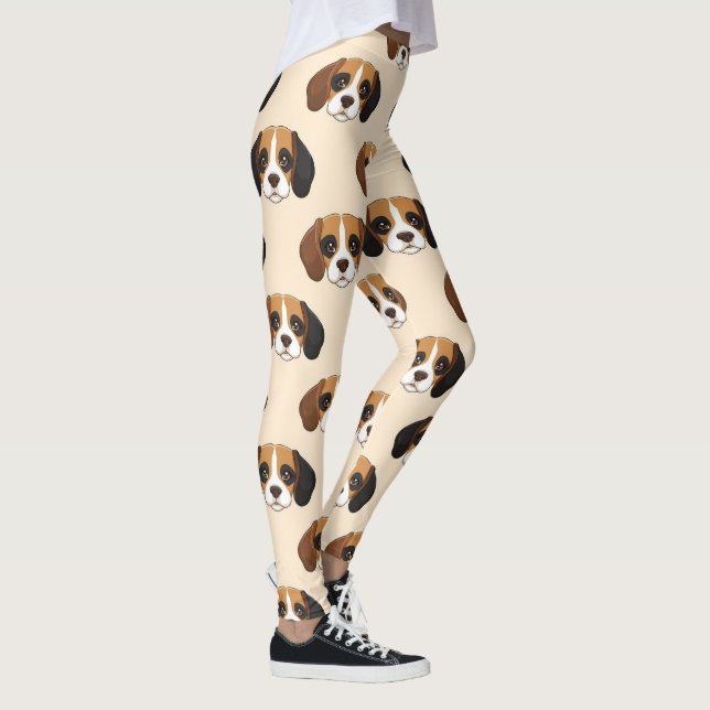 Beagle Cute Dog Lover Pattern Leggings (Right)