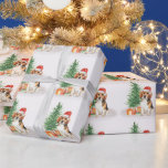 Beagle Cute Dog Santa Festive Christmas Wrapping Paper<br><div class="desc">Add the finishing touch to your gifts this holiday season with this Merry Christmas beagle wrapping paper santa dog with tree, and matching decor. This beagle holiday wrapping paper features a watercolor dog with santa hat and a holiday tree. This beagle christmas wrapping paper will be a favorite among beagle...</div>