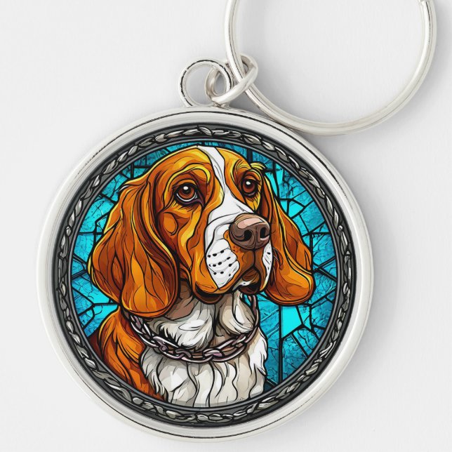Beagle Cute Portrait For Dog Lovers Gift Keychain (Front)