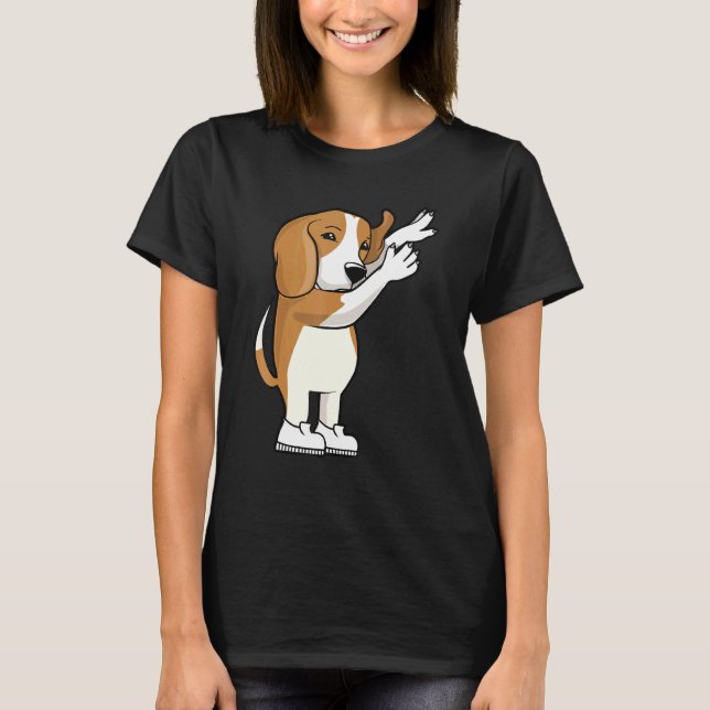 Beagle Dab Dabbing Dance Cute Dog T-Shirt (Front)