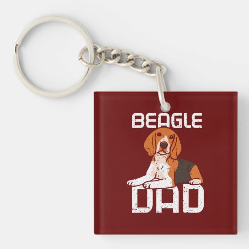 Beagle Dad  Beagle Dog Lovers Beagle Father Keychain