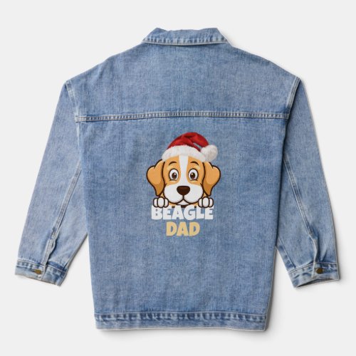 Beagle Dad Christmas Beagle  Denim Jacket