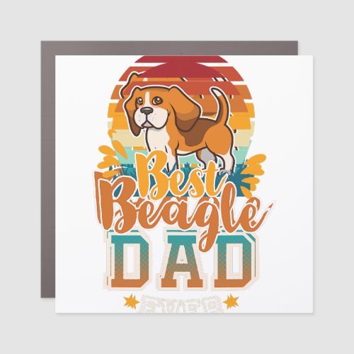 beagle dad english beagle dog daddy far dog lovers car magnet