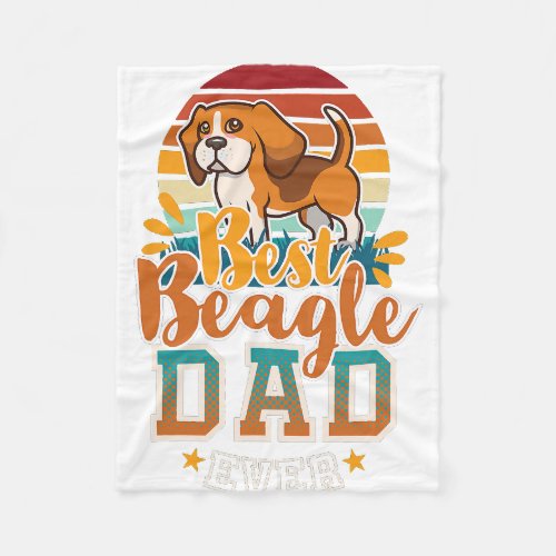beagle dad english beagle dog daddy far dog lovers fleece blanket