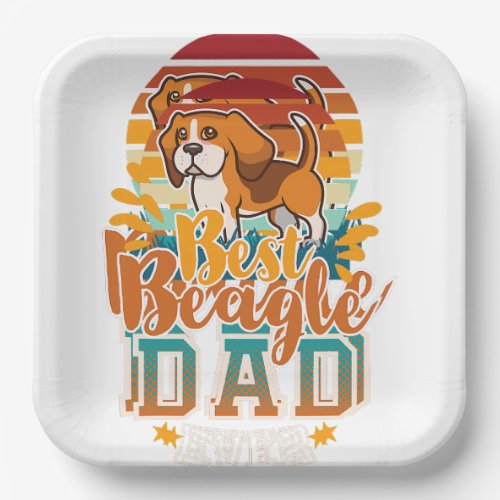 beagle dad english beagle dog daddy far dog lovers paper plates