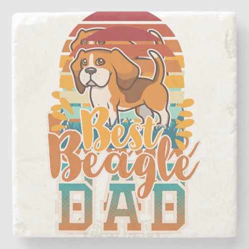 beagle dad english beagle dog daddy far dog lovers stone coaster