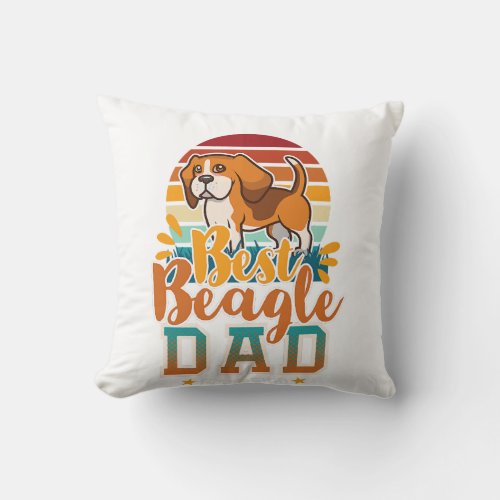 beagle dad english beagle dog daddy far dog lovers throw pillow