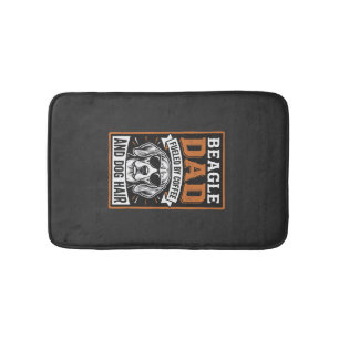 Beagle Dad Fueled by Coffee and Dog Hair Bath Mat