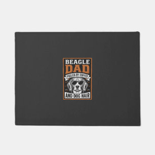 Beagle Dad Fueled by Coffee and Dog Hair Doormat