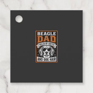 Beagle Dad Fueled by Coffee and Dog Hair Favor Tags
