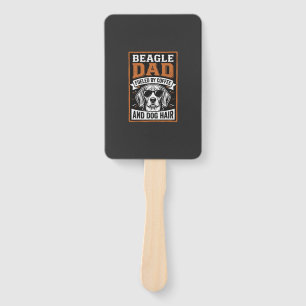 Beagle Dad Fueled by Coffee and Dog Hair Hand Fan