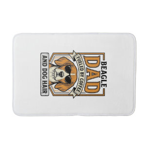 Beagle Dad Fueled by Coffee and Dog Hair Shirt_1 Bath Mat