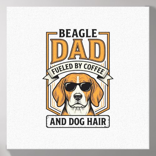 Beagle Dad Fueled by Coffee and Dog Hair Shirt_1 Canvas Photo Tile