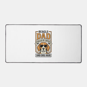 Beagle Dad Fueled by Coffee and Dog Hair Shirt_1 Desk Mat