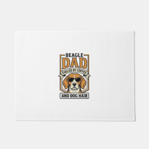 Beagle Dad Fueled by Coffee and Dog Hair Shirt_1 Doormat