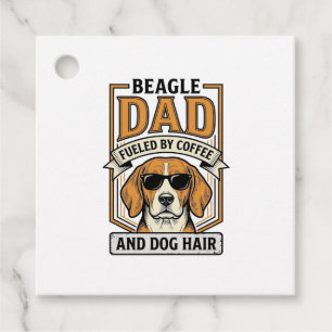 Beagle Dad Fueled by Coffee and Dog Hair Shirt_1 Favor Tags
